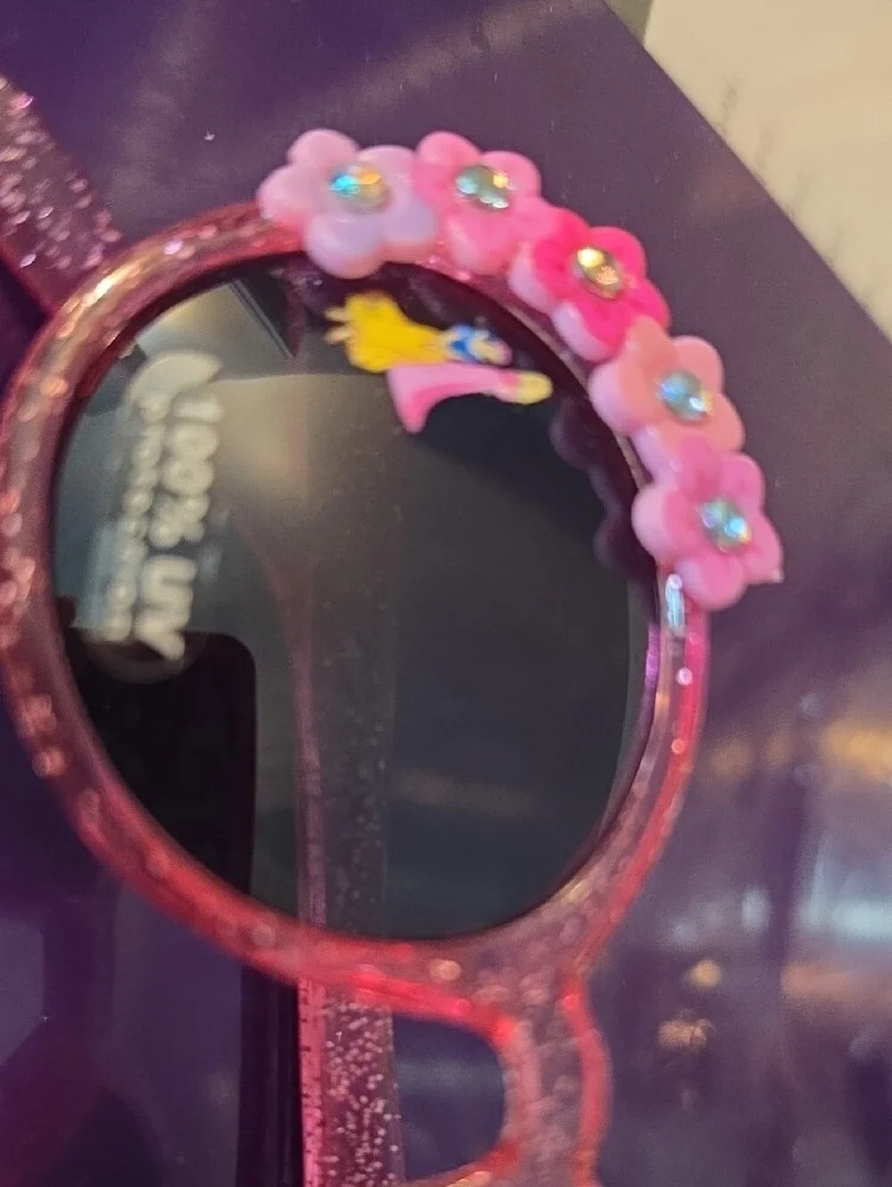 Kids New Disney Store Glitter Flower Sunglasses-Princesses